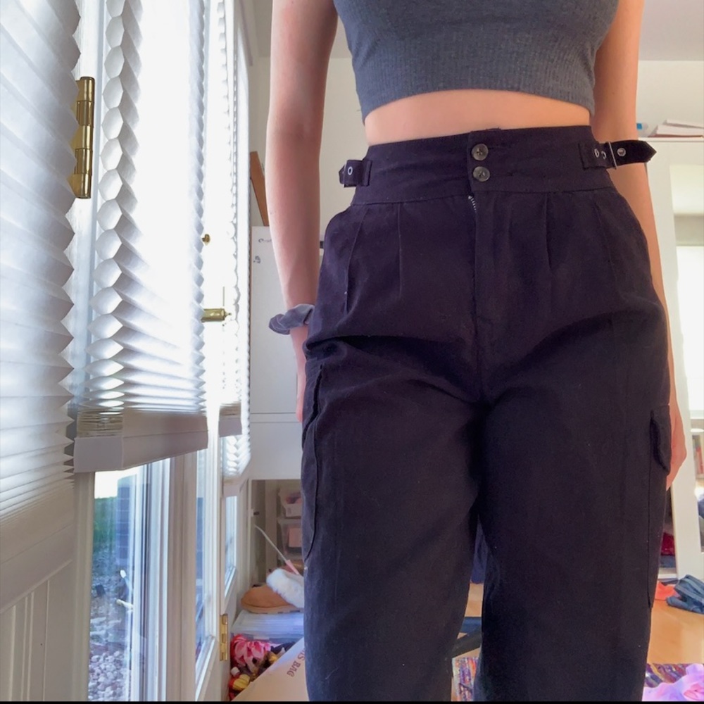 black cargo pants button up